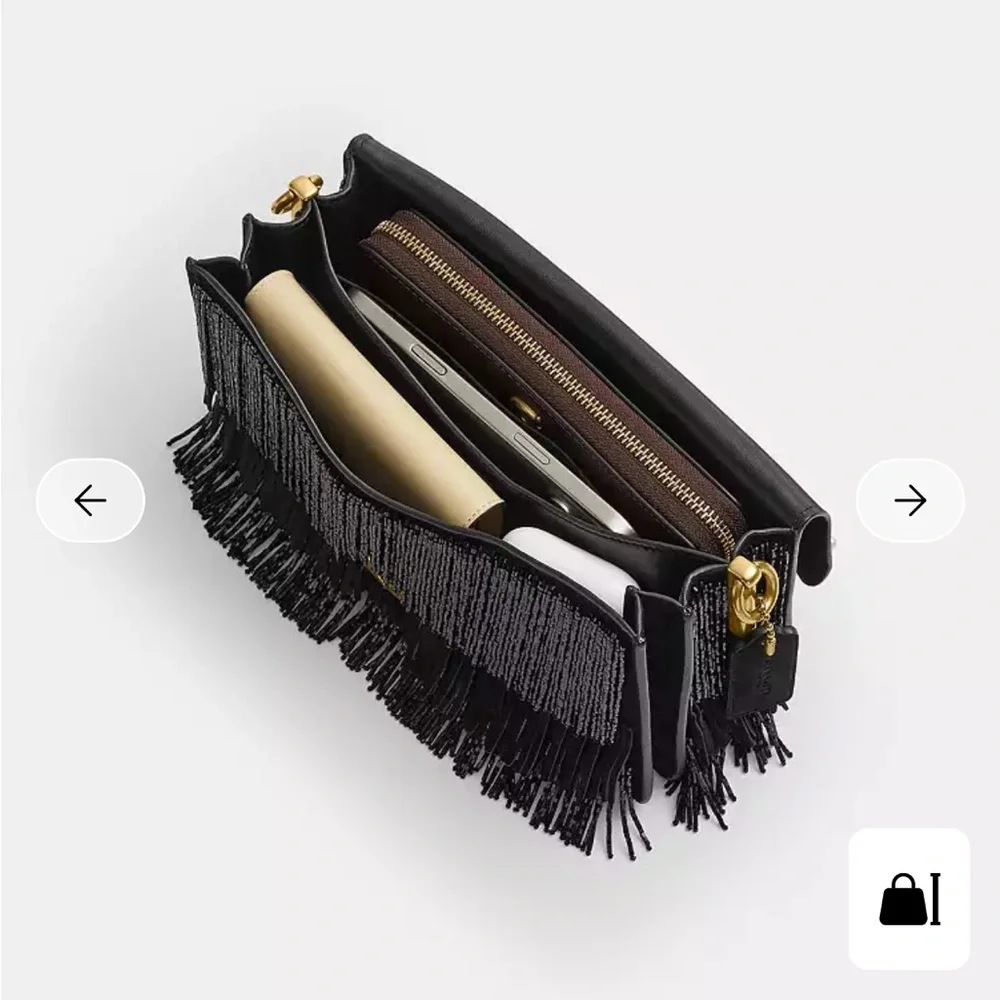 Coach Black Tabby Shoulder Bag with Crystal Fringe 26 - Picture 5 of 10